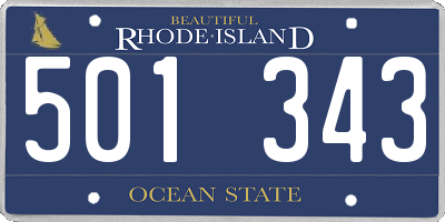 RI license plate 501343