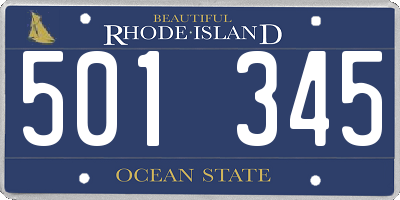 RI license plate 501345
