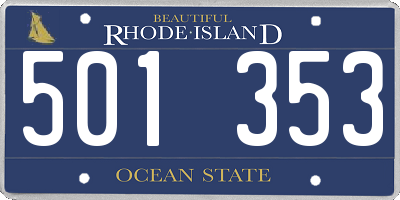 RI license plate 501353