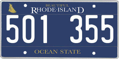 RI license plate 501355
