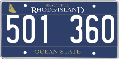 RI license plate 501360