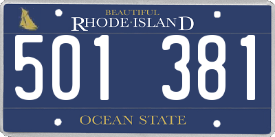 RI license plate 501381