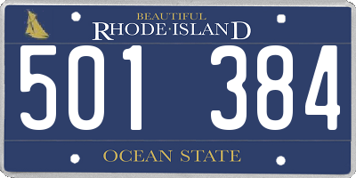 RI license plate 501384