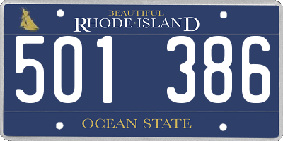 RI license plate 501386