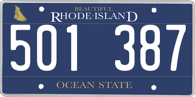 RI license plate 501387