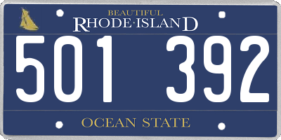 RI license plate 501392