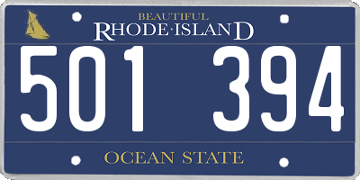RI license plate 501394