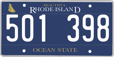RI license plate 501398