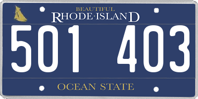 RI license plate 501403