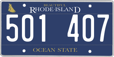 RI license plate 501407