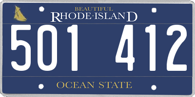 RI license plate 501412