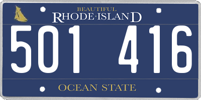 RI license plate 501416