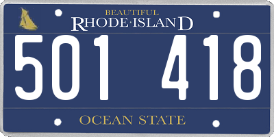 RI license plate 501418