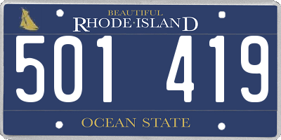 RI license plate 501419