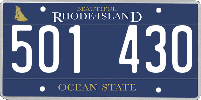 RI license plate 501430