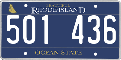 RI license plate 501436