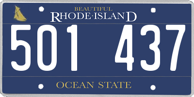 RI license plate 501437