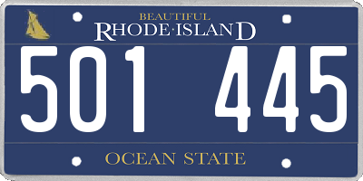 RI license plate 501445