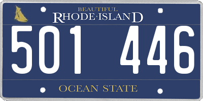RI license plate 501446