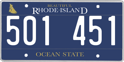 RI license plate 501451