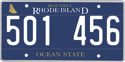 RI license plate 501456