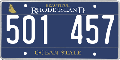 RI license plate 501457