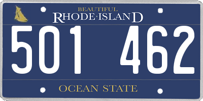 RI license plate 501462