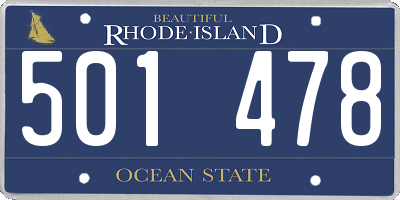 RI license plate 501478