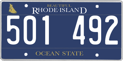 RI license plate 501492