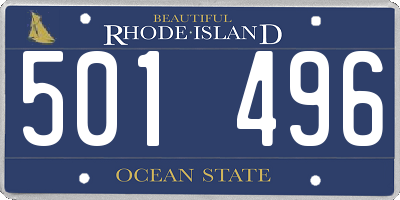 RI license plate 501496