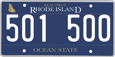RI license plate 501500