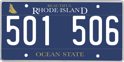 RI license plate 501506