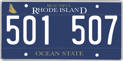 RI license plate 501507