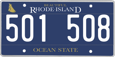 RI license plate 501508