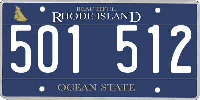 RI license plate 501512