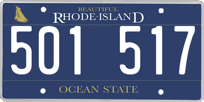RI license plate 501517