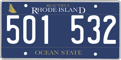 RI license plate 501532