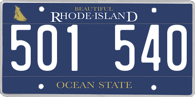 RI license plate 501540
