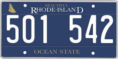 RI license plate 501542