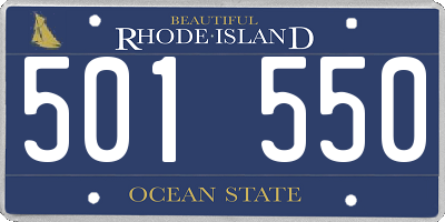 RI license plate 501550