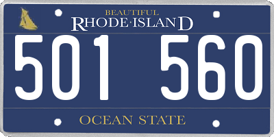 RI license plate 501560