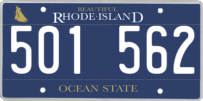 RI license plate 501562