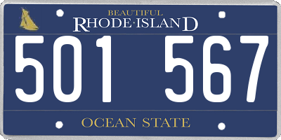 RI license plate 501567