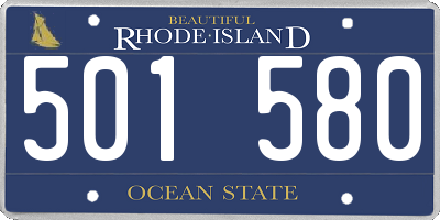 RI license plate 501580