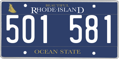 RI license plate 501581