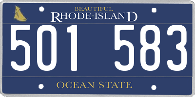 RI license plate 501583