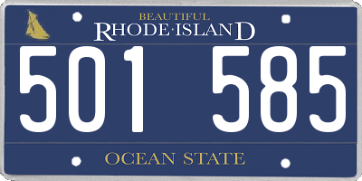 RI license plate 501585