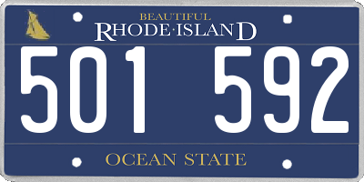 RI license plate 501592