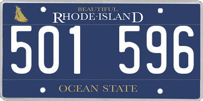RI license plate 501596