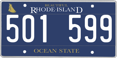 RI license plate 501599